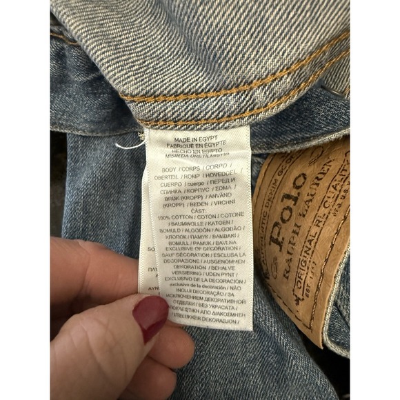 POLO RALPH LAUREN Women's Distressed Faded Denim Trucker Jacket Small NWT - Picture 12 of 12